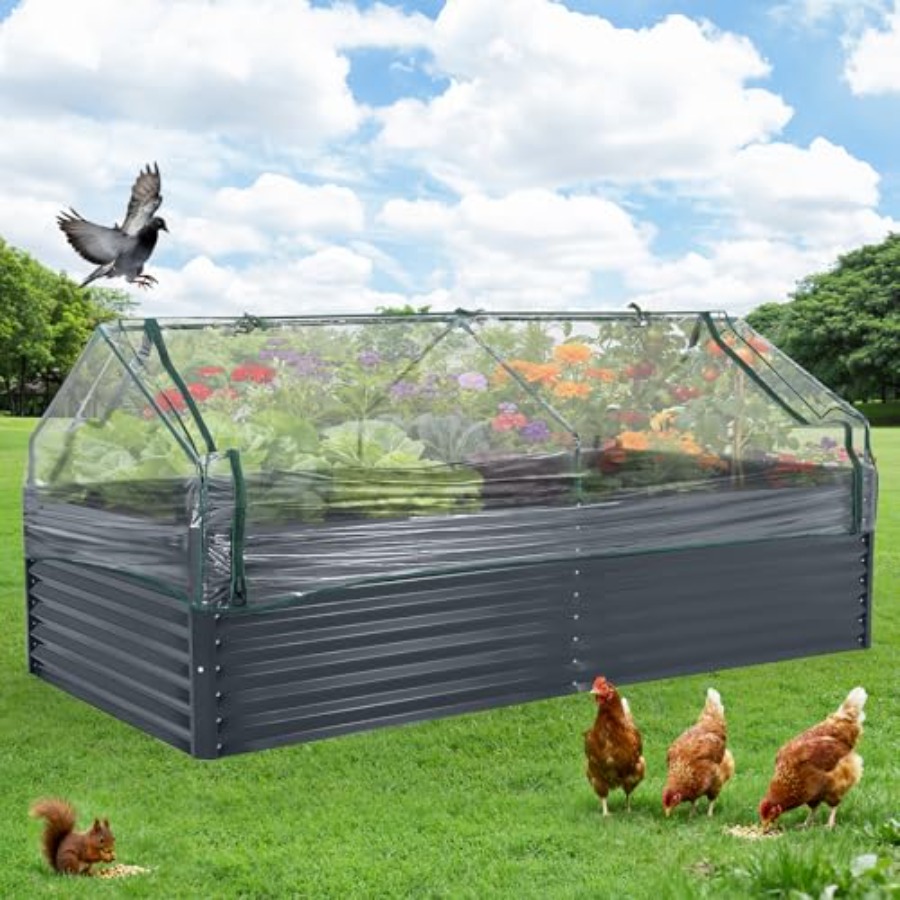 Raised Garden Bed - Outdoor vegetable gardening: galvanized steel raised