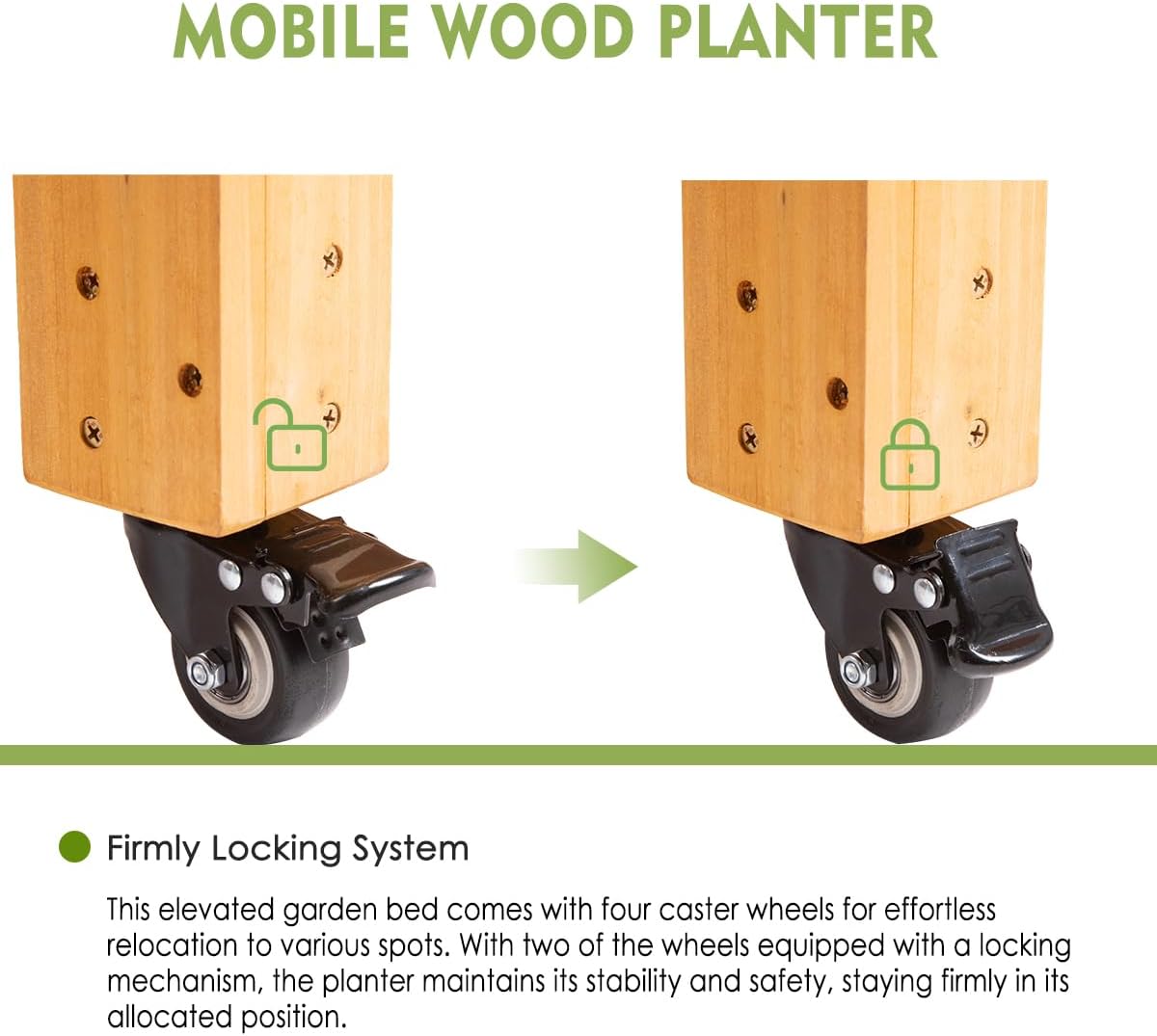 Mobile Wooden Elevated Raised  - огляд і ціна Raised Garden Bed