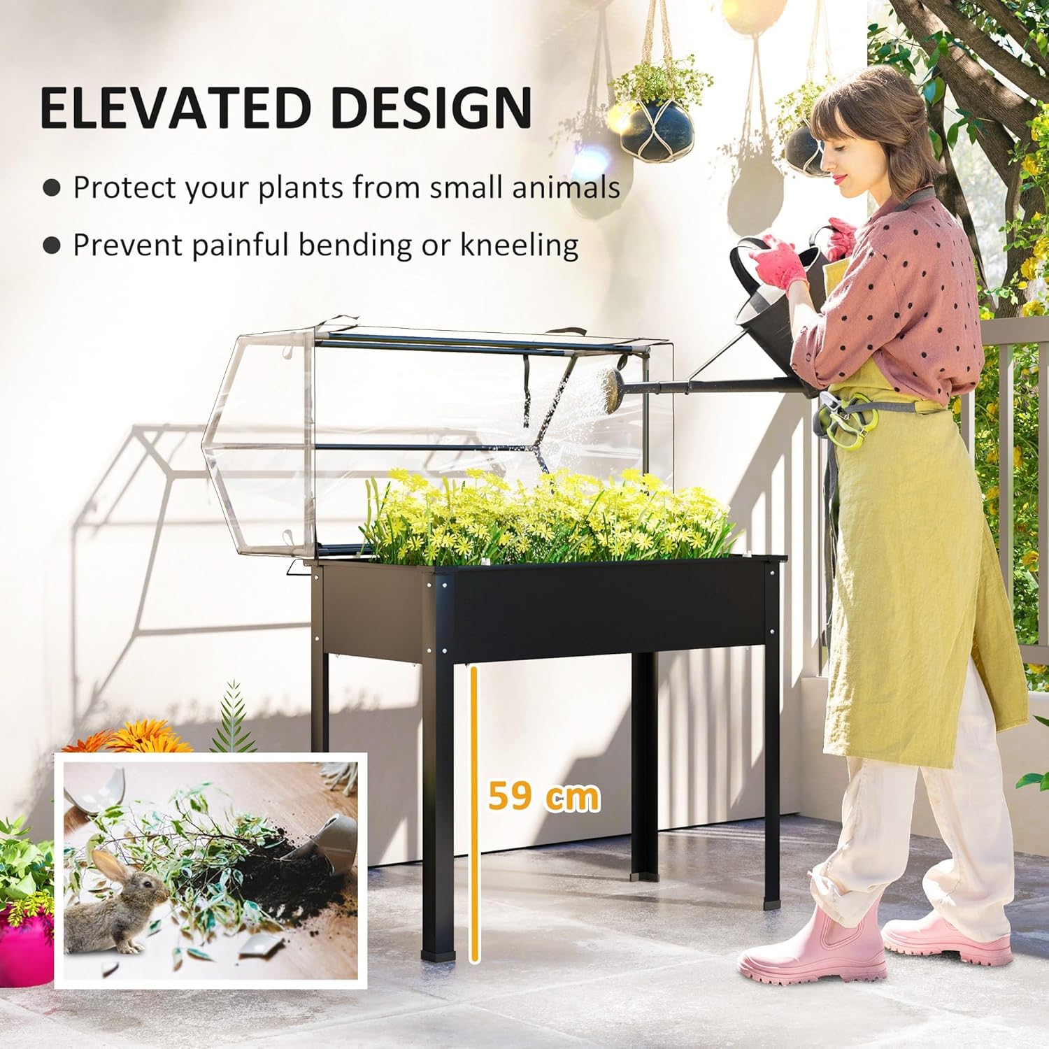 Outdoor Use - Black Raised Gar - огляд і ціна Raised Garden Bed