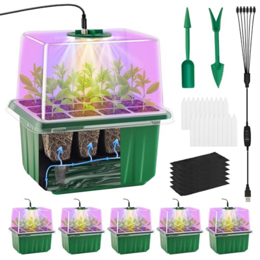 Seed Starter Tray with Light 6 - огляд і ціна Seed Starter Tray