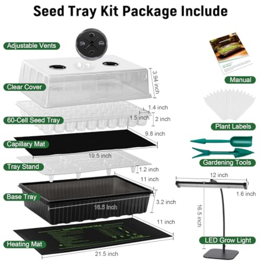 60-Cell Self-Watering Seed Sta - огляд і ціна Seed Starter Tray