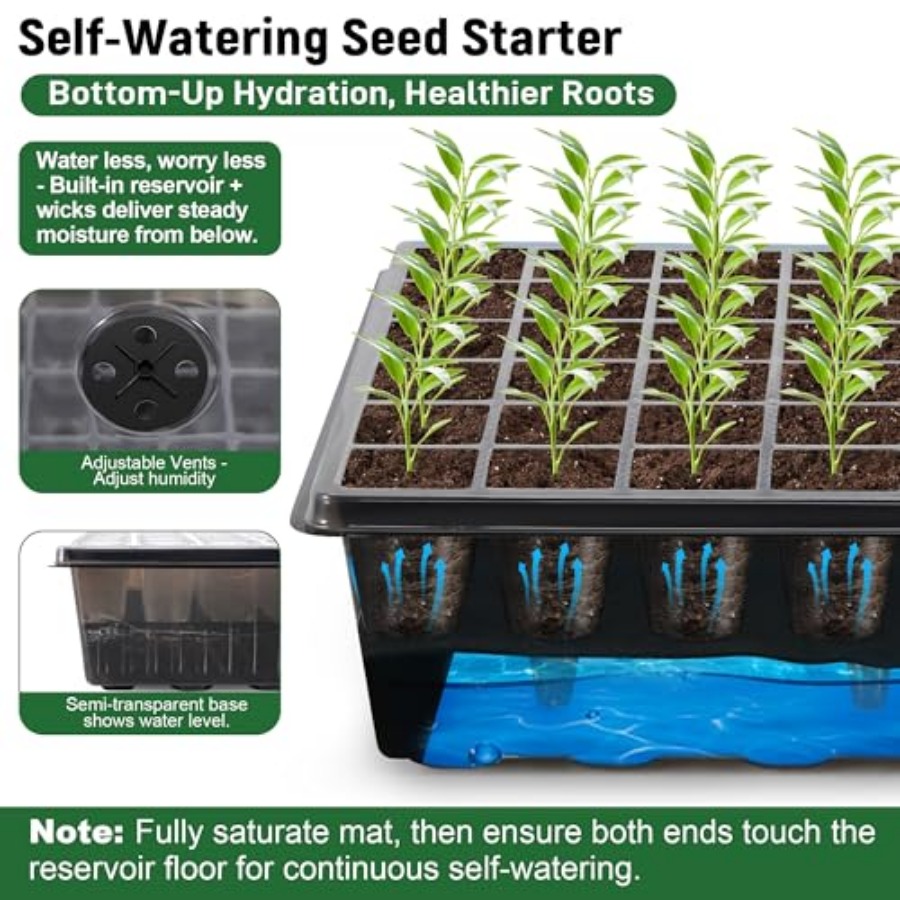 60-Cell Self-Watering Seed Sta - огляд і ціна Seed Starter Tray