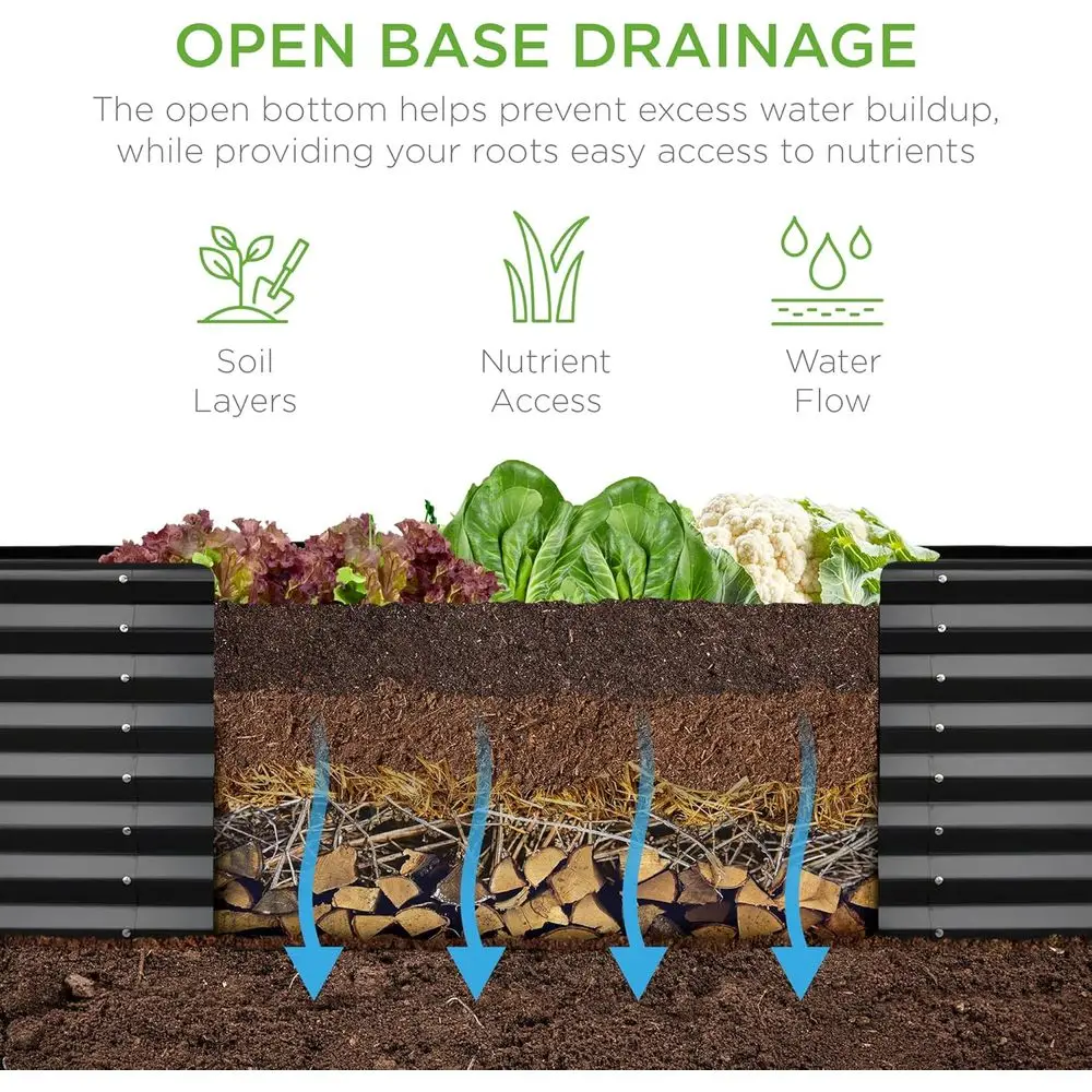 Large 8x2x2ft Outdoor Metal Ra - огляд і ціна Raised Garden Bed