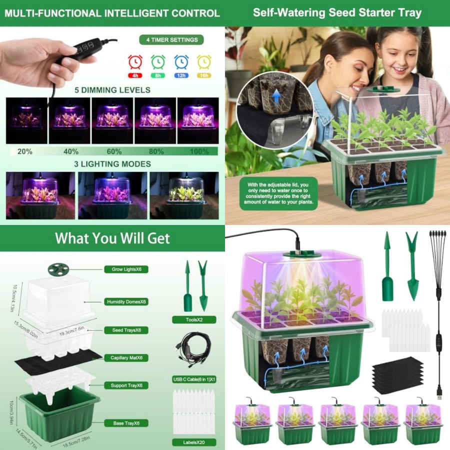 Seed Starter Tray with Light,  - огляд і ціна Seed Starter Tray