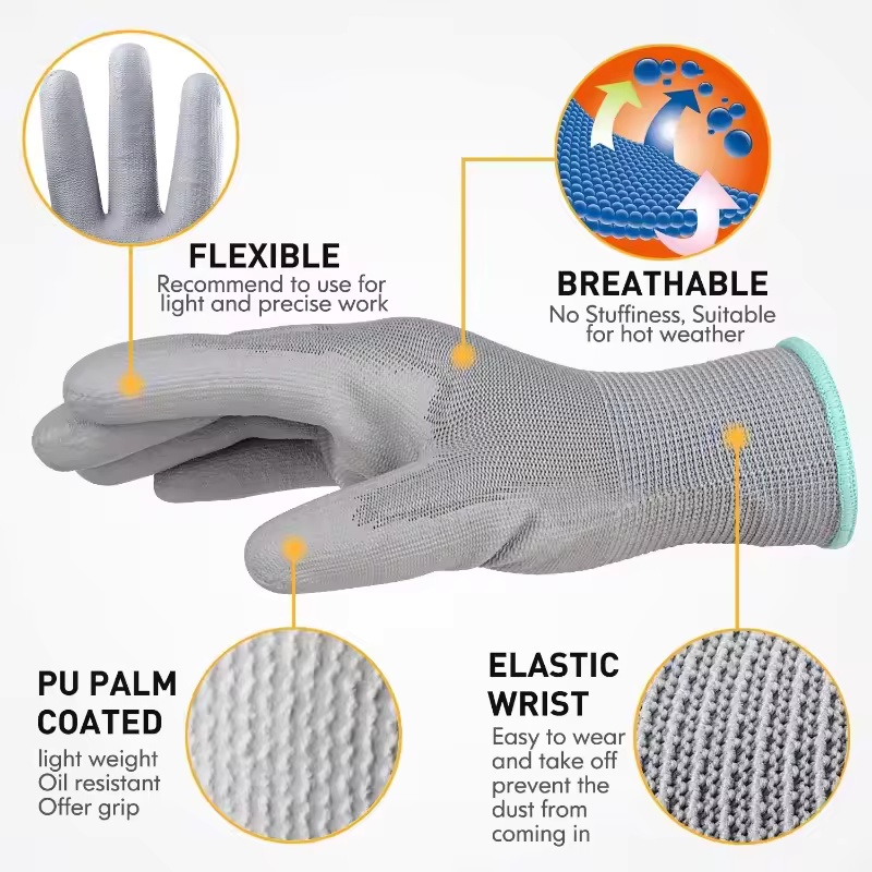20PCS Safety Work Gloves PU Pa - огляд і ціна Garden Gloves