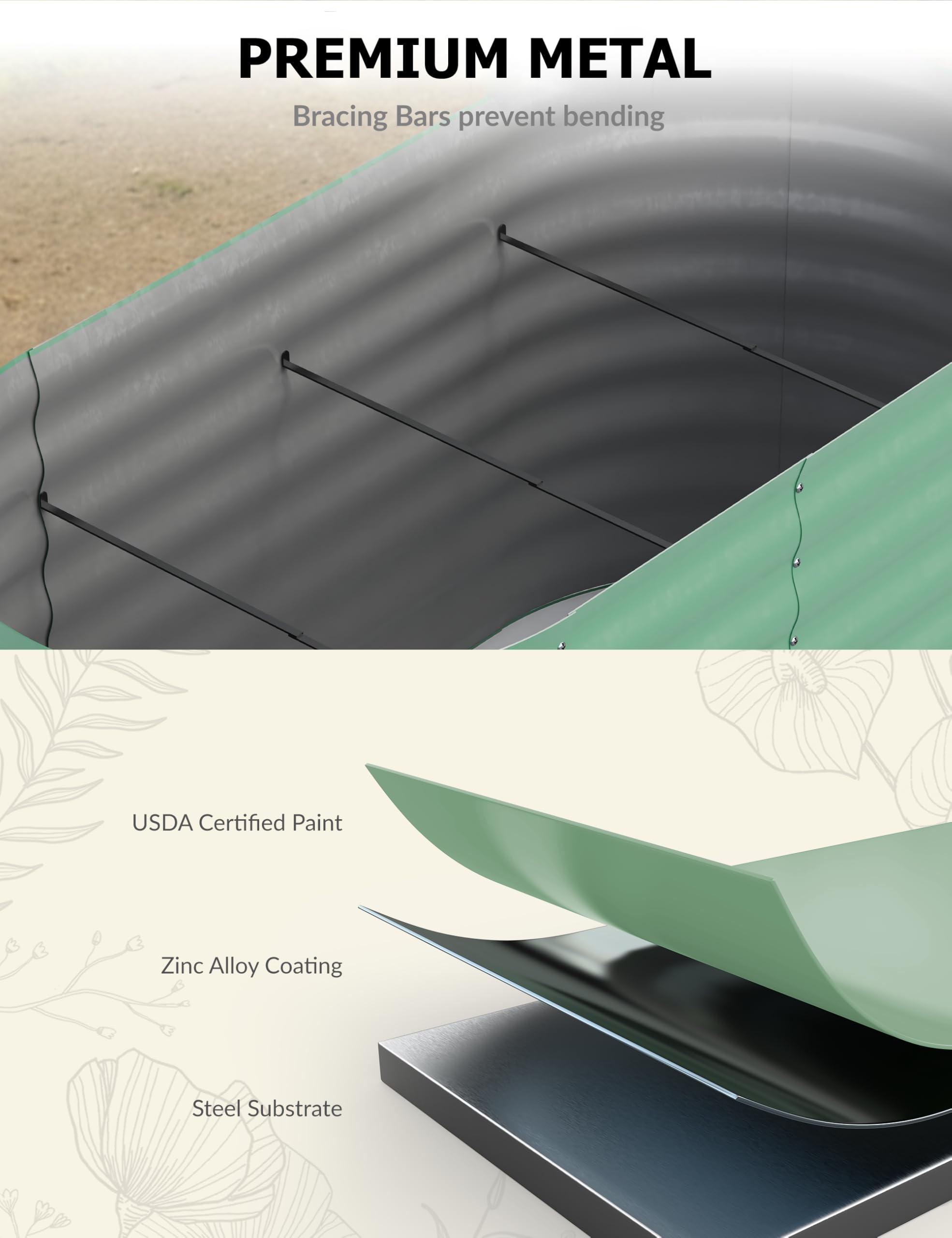 8x4x1.5 ft Galvanized Raised G - огляд і ціна Raised Garden Bed