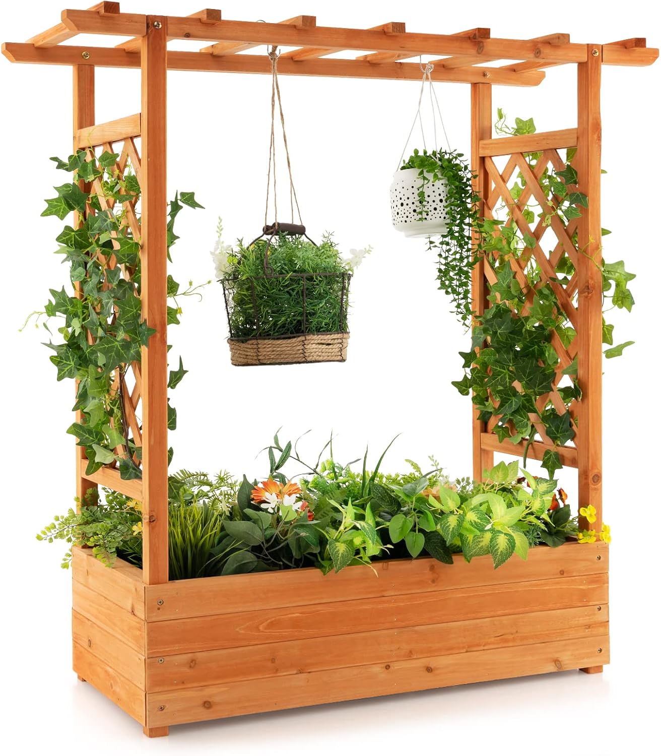 Wood Raised Garden Bed with Ar - огляд і ціна Raised Garden Bed