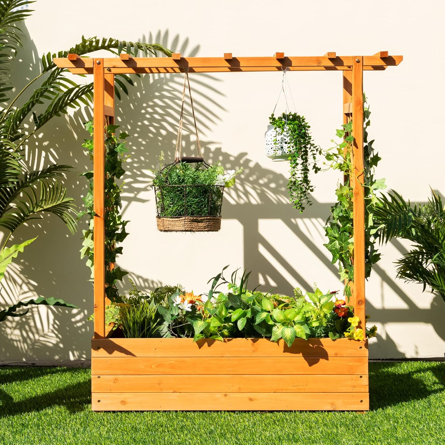 Wood Raised Garden Bed with Ar - огляд і ціна Raised Garden Bed
