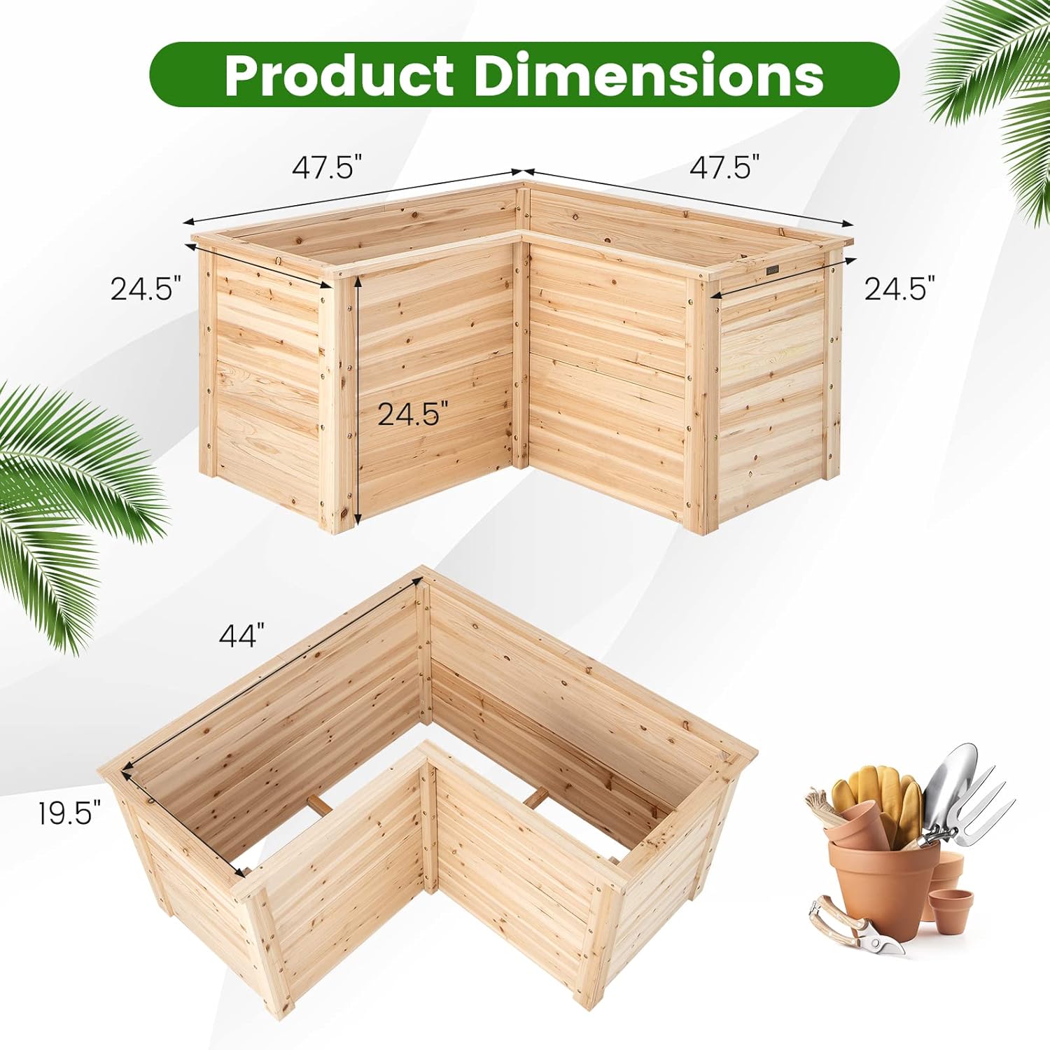 Outdoor Solid Wood Raised Gard - огляд і ціна Raised Garden Bed