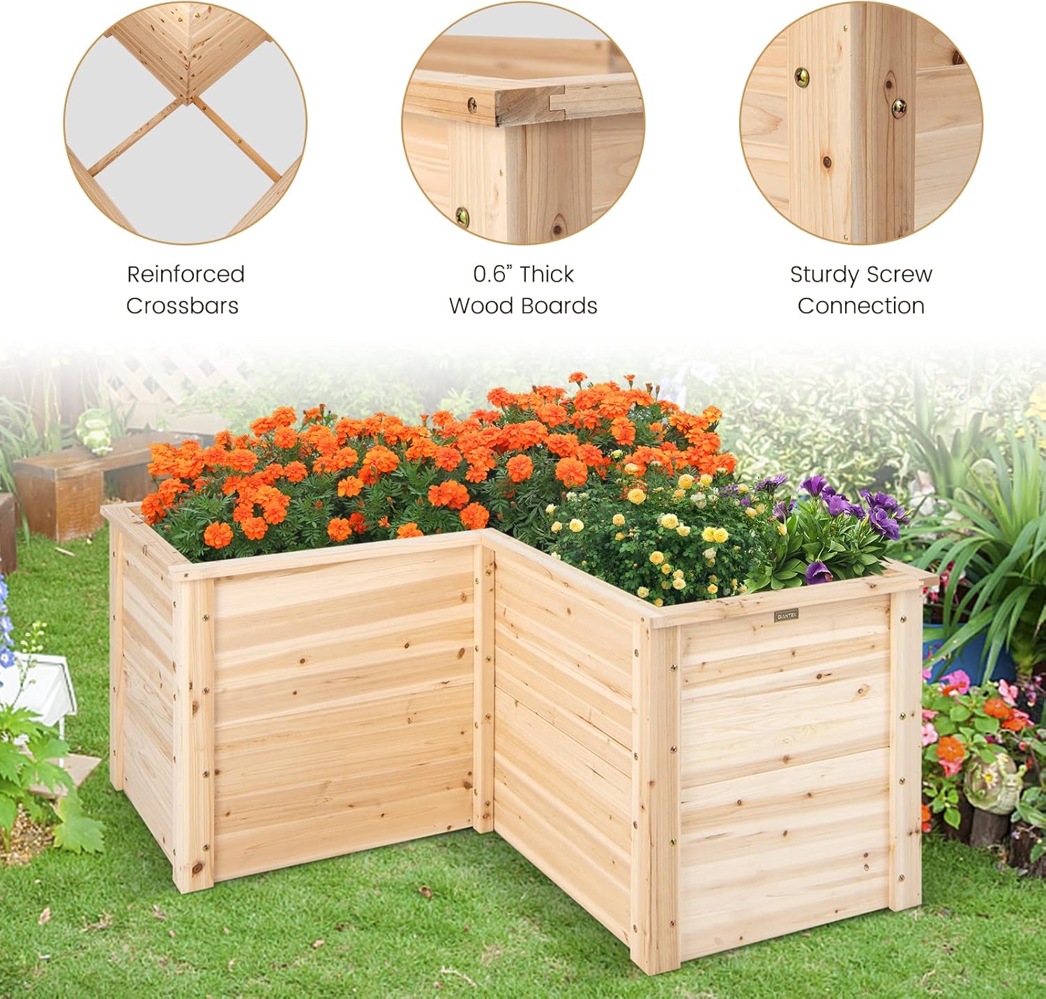 Outdoor Solid Wood Raised Gard - огляд і ціна Raised Garden Bed
