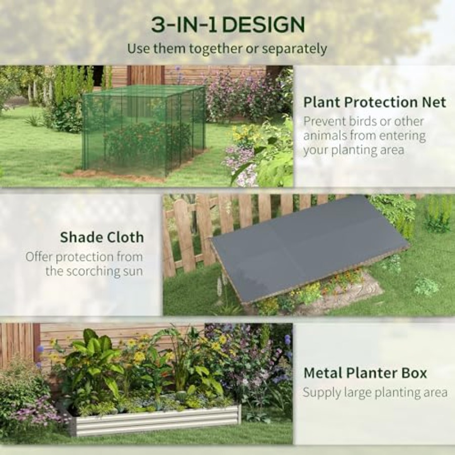 7.3 x 3.4 x 1 ft Galvanized Ra - огляд і ціна Raised Garden Bed