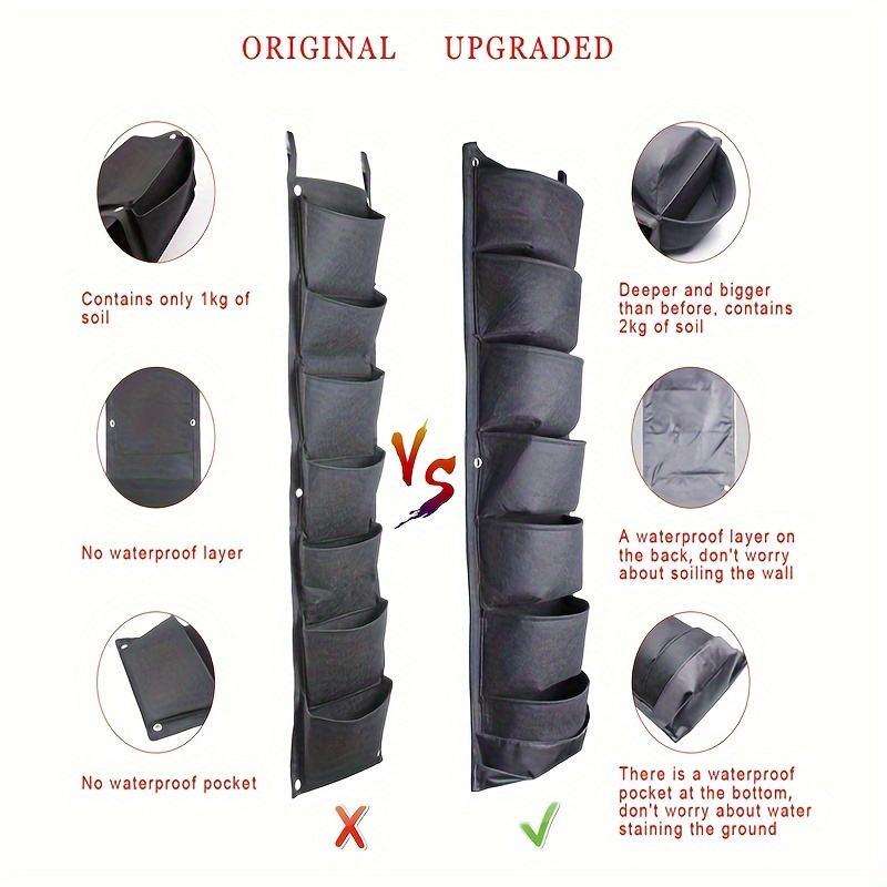 2Pcs 7 Pocket Waterproof Wall  - огляд і ціна Vertical Planter