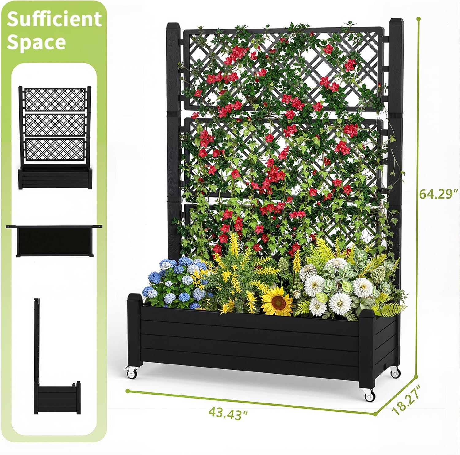 Raised Garden Bed with Trellis - огляд і ціна Self Watering Planter