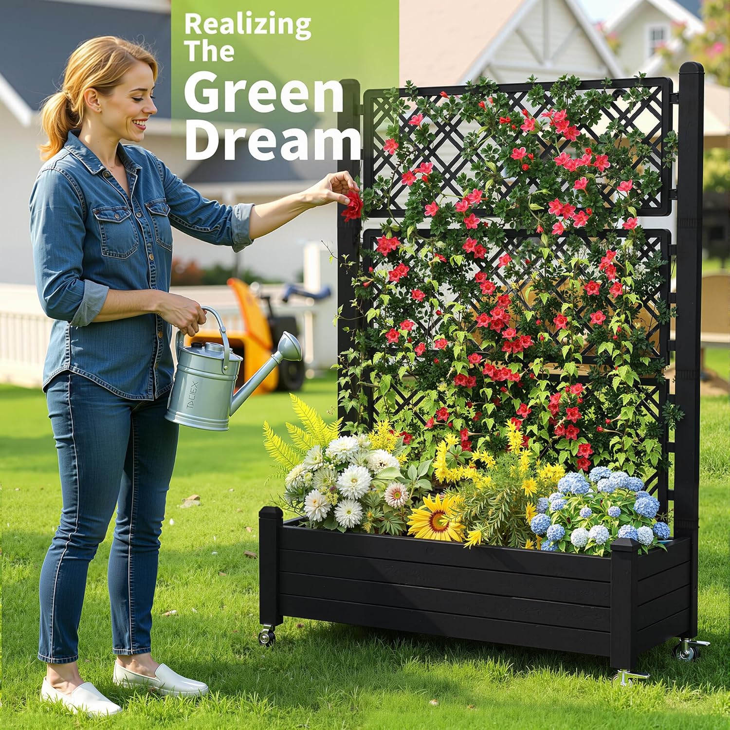 Raised Garden Bed with Trellis - огляд і ціна Self Watering Planter