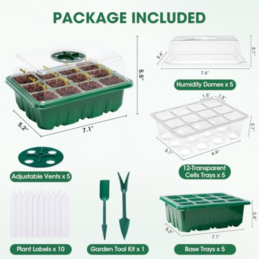 5 Packs Seed Starter Tray with - огляд і ціна Seed Starter Tray