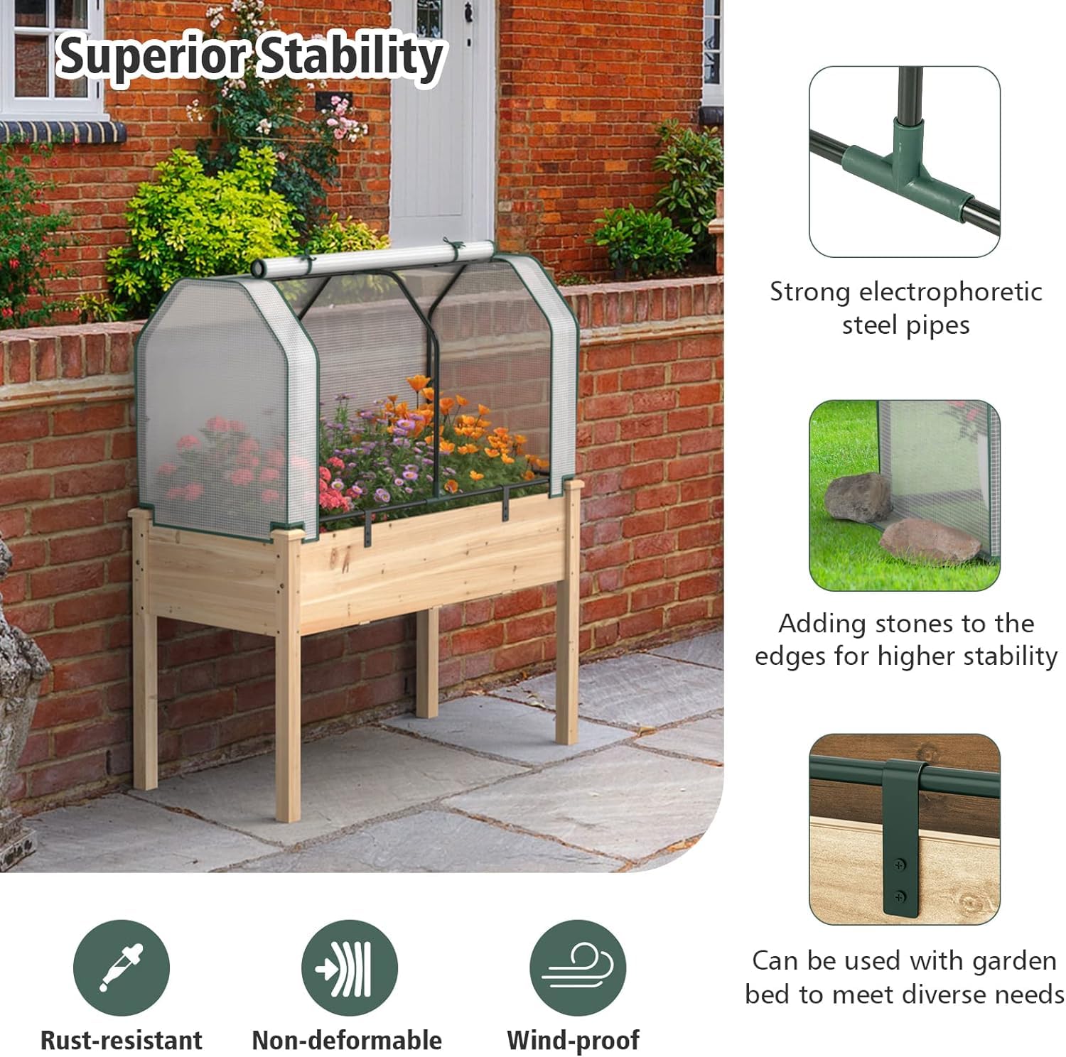 Raised Garden Bed with Greenho - огляд і ціна Raised Garden Bed