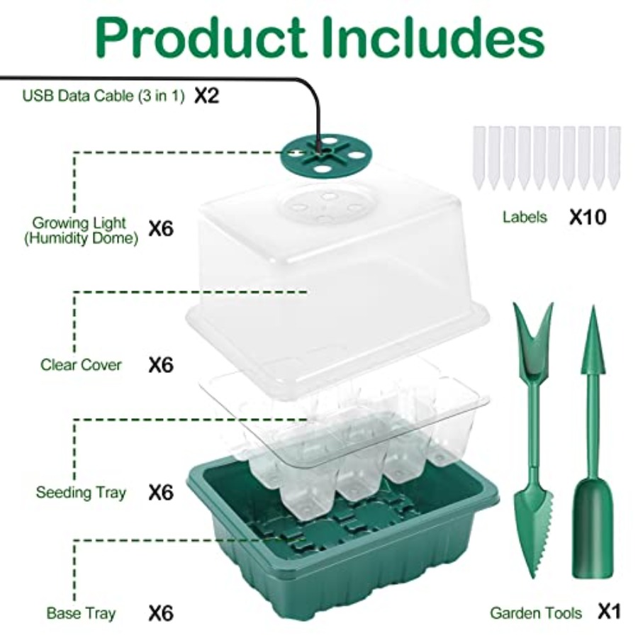 Seed Starter Tray with Light,  - огляд і ціна Seed Starter Tray